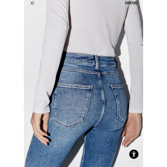 Zara VENICE BLUE ZW PREMIUM '80S HIGH WAIST JEANS Blue-2553/242-NWT - Picture 7 of 11